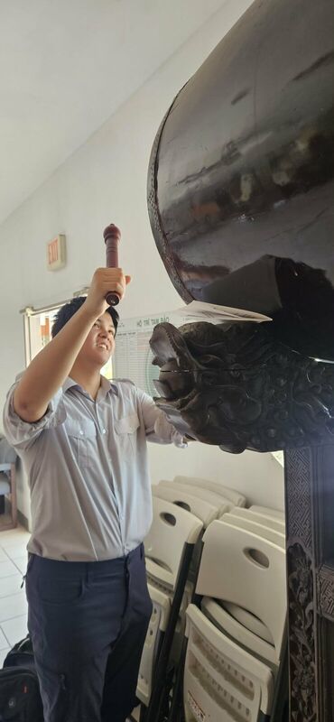 Thực tập đánh trống Bát Nhã tại GĐPT Huyền Quang
